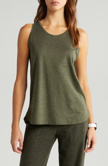 Zella Liana Restore Soft Lite Tank In Olive Night