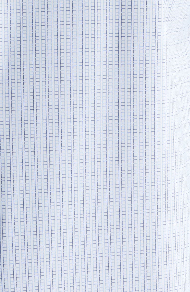Johnston & Murphy XC+<sup>™</sup> Motion Microcheck Knit Button-Up Shirt, Alternate, color, White/ Navy Grid