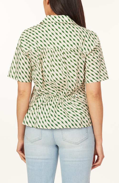 Scotch & Soda Printed Cotton Camp Shirt In Green