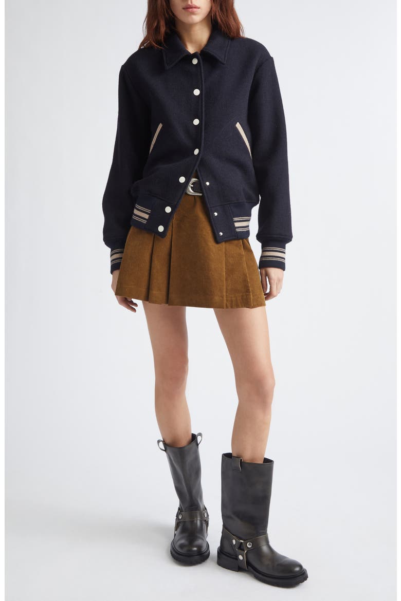 Journey Pleated Corduroy Miniskirt, Alternate, color, AMBER HONEY