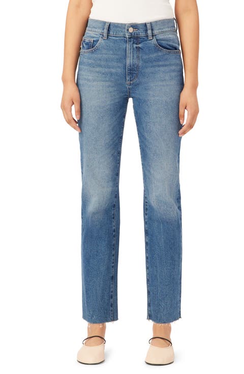 Patti Frayed High Waist Ankle Straight Leg Jeans (Driggs Vintage)
