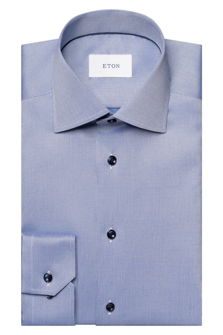 Slim Fit Textured Dress Shirt, Alternate, color, DARK BLUE