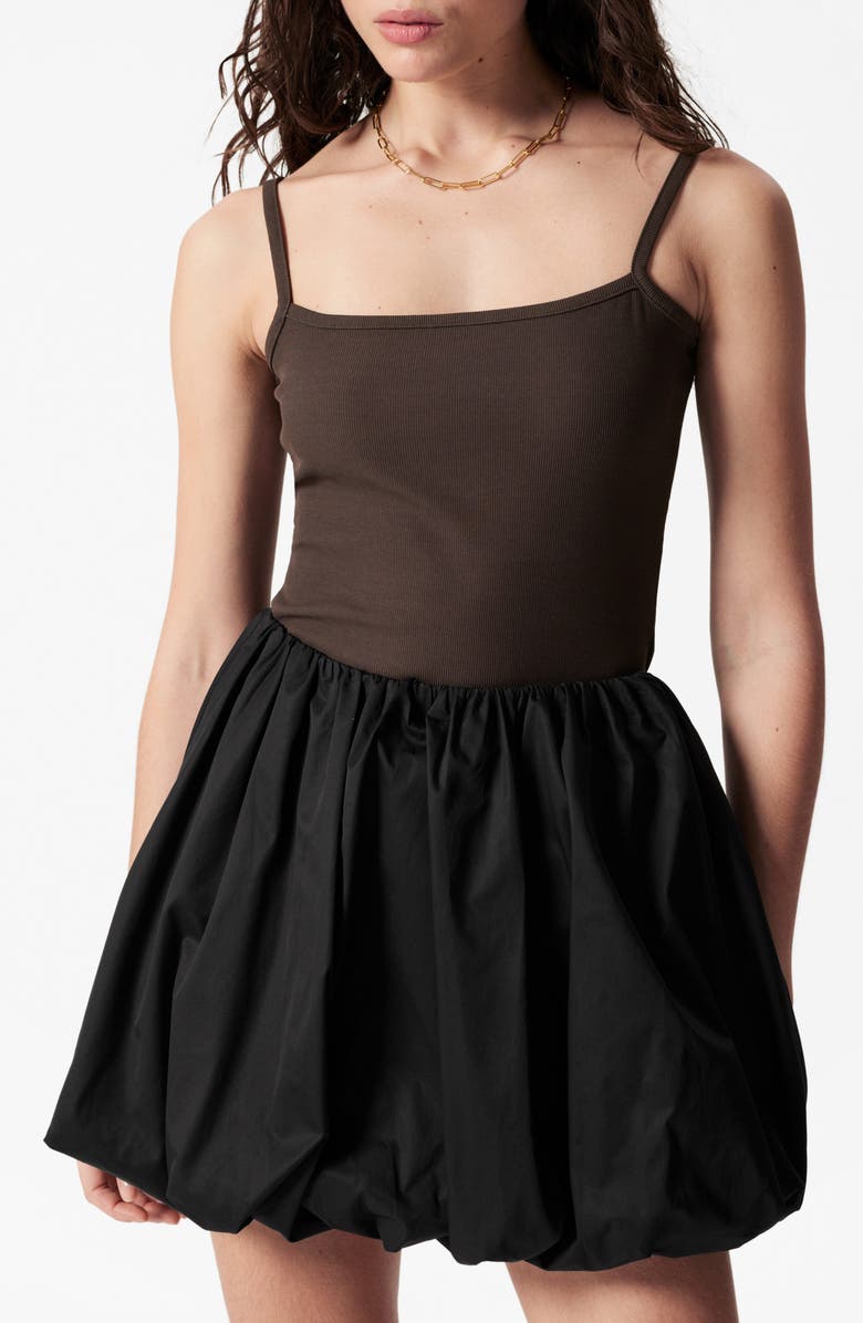 & Other Stories Square Neck Stretch Cotton Camisole, Main, color, Brown Dark