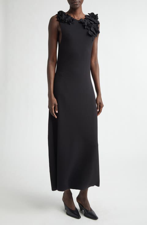 Woolfe Floral Appliqué Sleeveless Sweater Dress