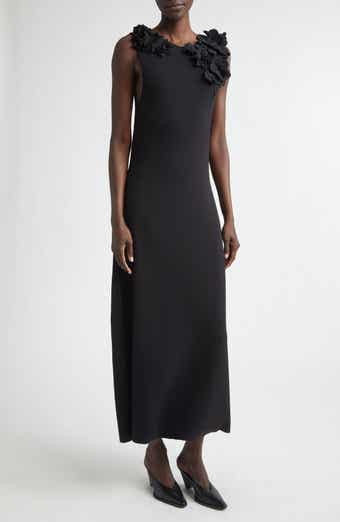 Woolfe Floral Appliqué Sleeveless Sweater Dress