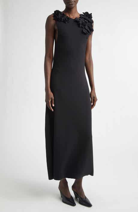 Woolfe Floral Appliqué Sleeveless Sweater Dress
