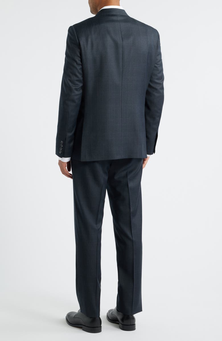 Heritage Gold Milano Contemporary Fit Charcoal Grey Plaid Super 130s Wool Twill Suit, Alternate, color, Charcoal