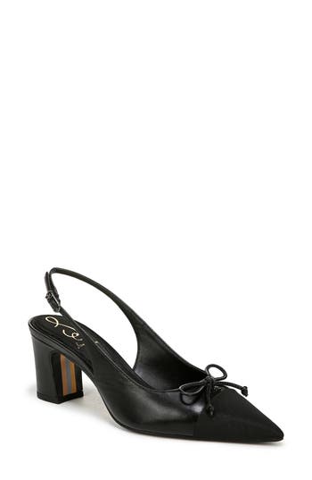 Sam Edelman Willette Slingback Pointed Cap Toe Pump In Black