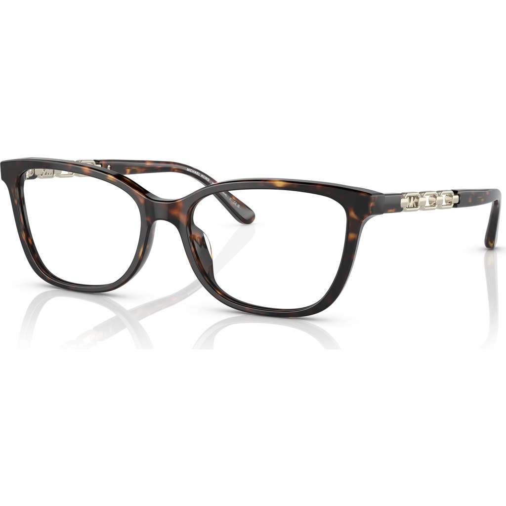Michael Kors 54mm Rectangle Optical Glasses In Brown
