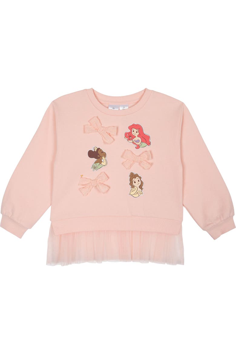 Princess Fleece Sweatshirt and Tulle Leggings Set, Alternate, color, Pink Grey Princesses