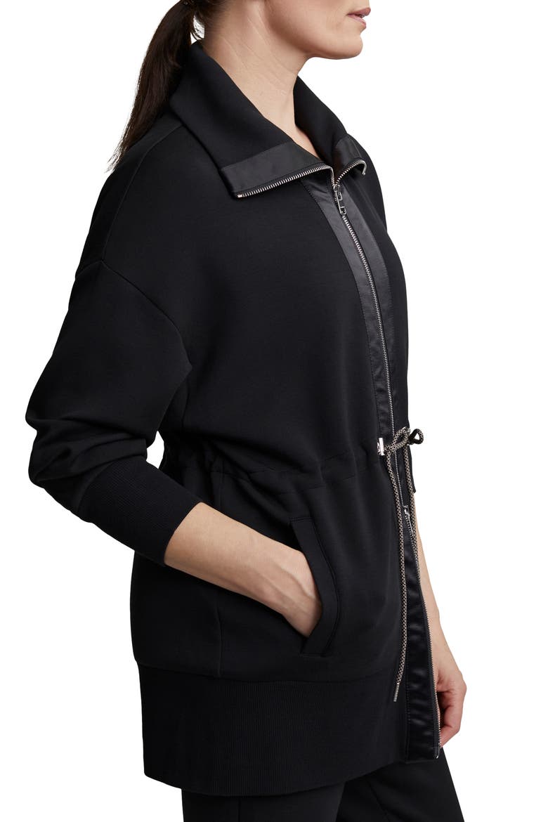 Ridgefield Long Sweatshirt Jacket, Alternate, color, BLACK