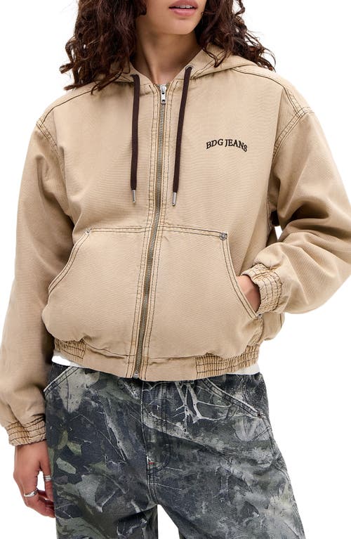 Bdg Urban Outfitters Daria Hooded Cotton Canvas Jacket In Neutral