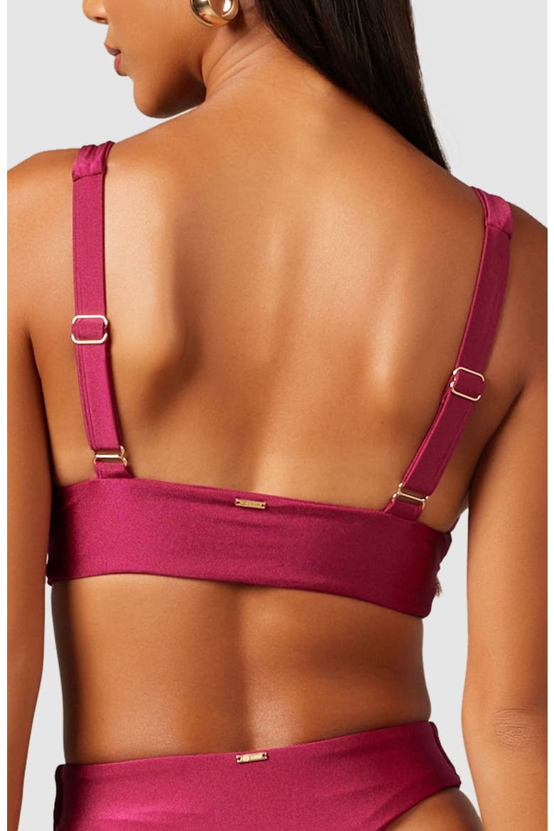 Lucky Bikini Top, Alternate, color, Berry