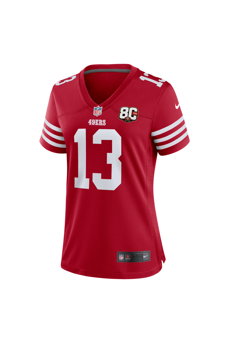 Women's Nike Brock Purdy Scarlet San Francisco 49ers 80th Anniversary Game Jersey, Alternate, color, Scarlet
