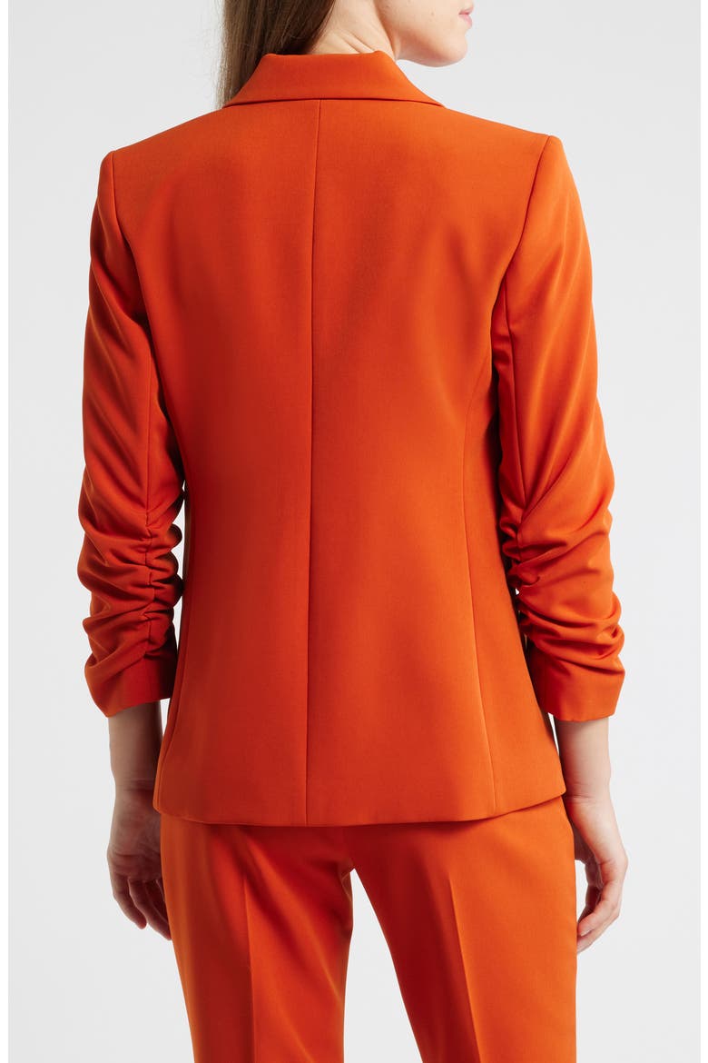 Ruched Sleeve Jacket, Alternate, color, PERSIMMON