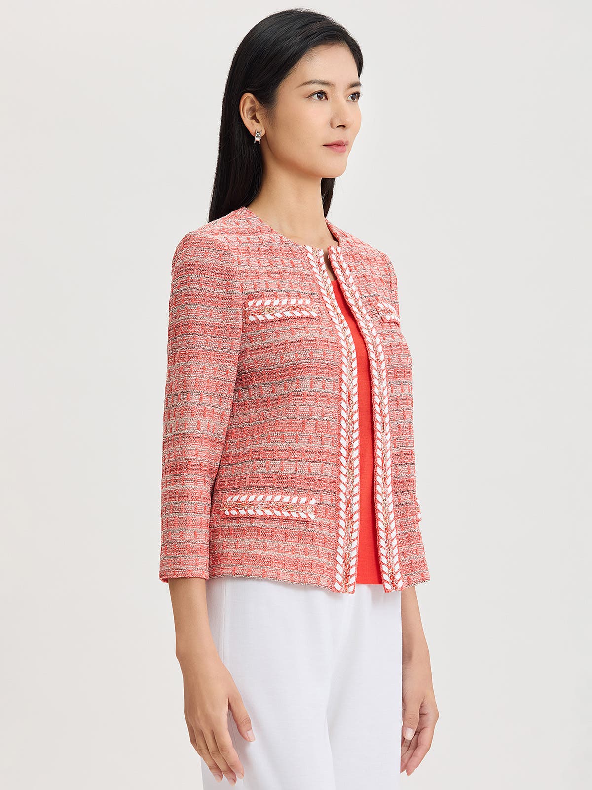 Heritage Whipstitch Trim Knit Jacket - image 2