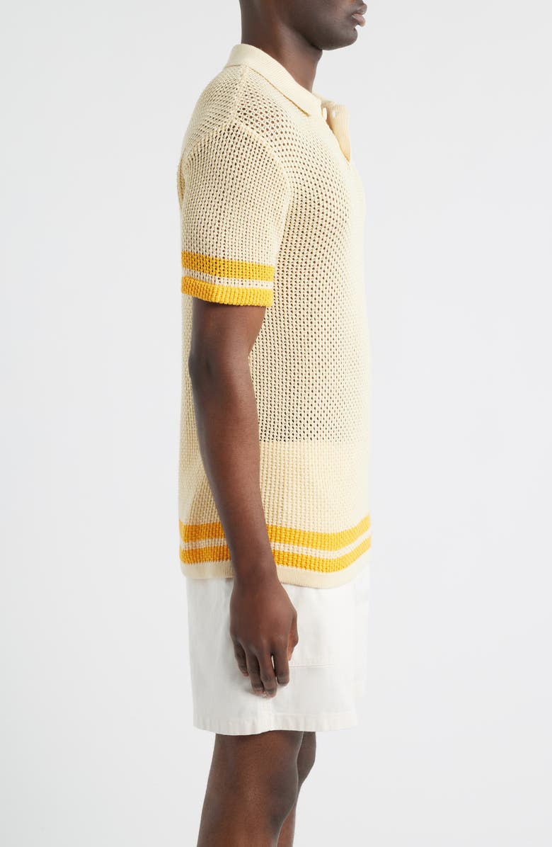 MAVRANS Stripe Open Stitch Organic Cotton Polo, Alternate, color, 