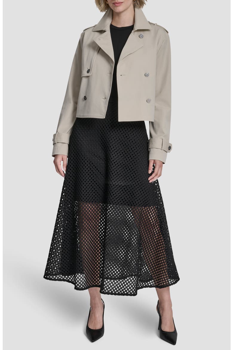 Crop Trench Coat, Alternate, color, ECRU
