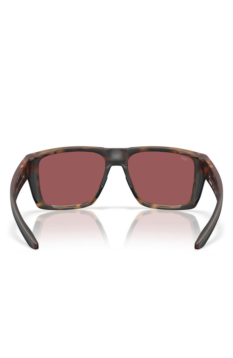 Costa Del Mar 57mm Polarized Square Sunglasses, Alternate, color, Matte Tortoise/ Gold 580G