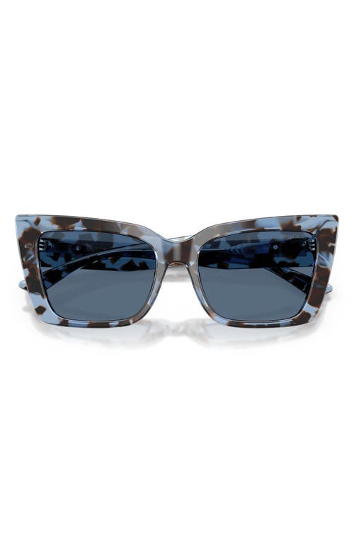 Jimmy Choo 54mm Butterfly Sunglasses In Opal Denim Havana/dark Blue