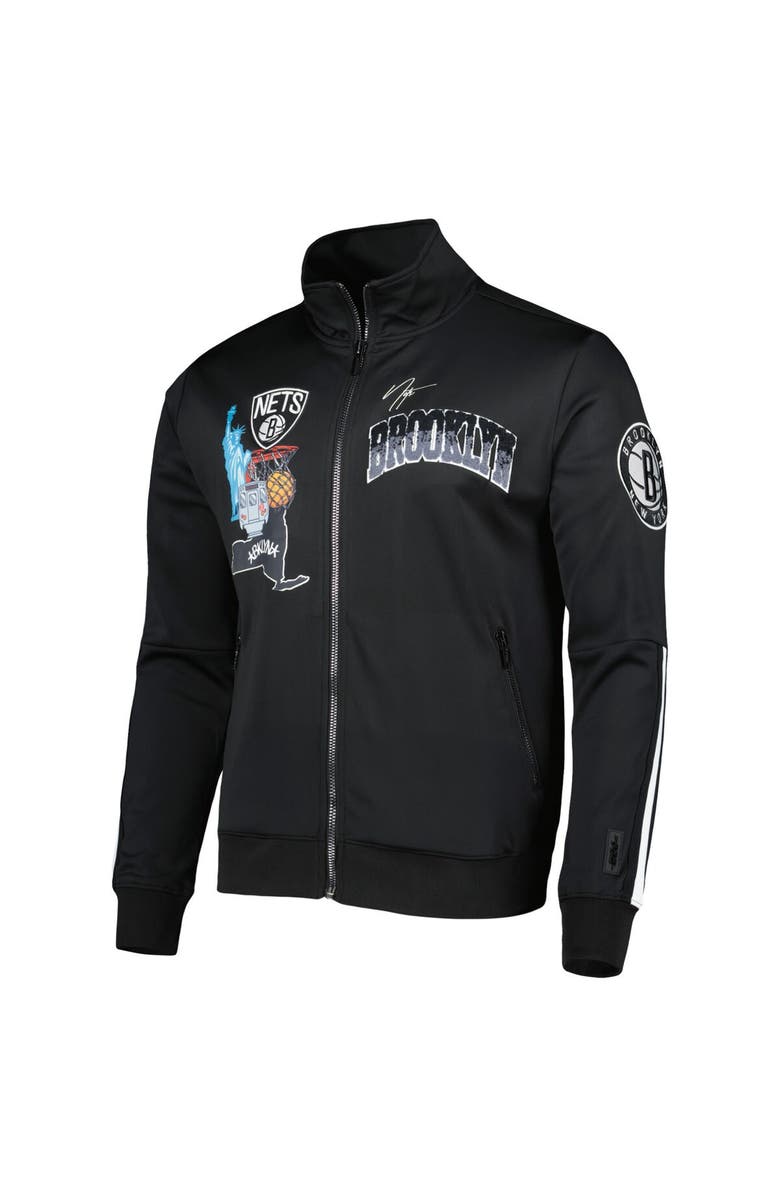PRO STANDARD Men's Pro Standard Black Brooklyn Nets Hometown Mock Neck Full-Zip Track Jacket, Alternate, color, Black