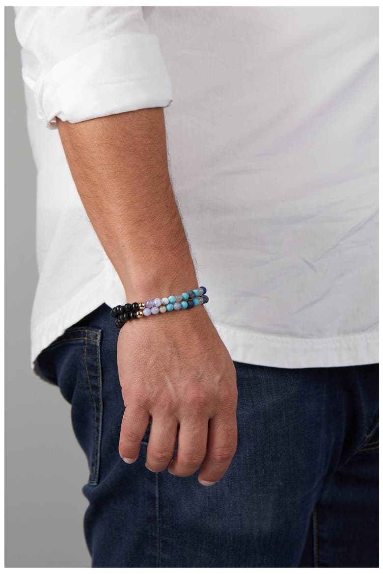 Men's N16 Protection & Inner Strength Set of 2 Healer's Bracelets, Alternate, color, BLACK
