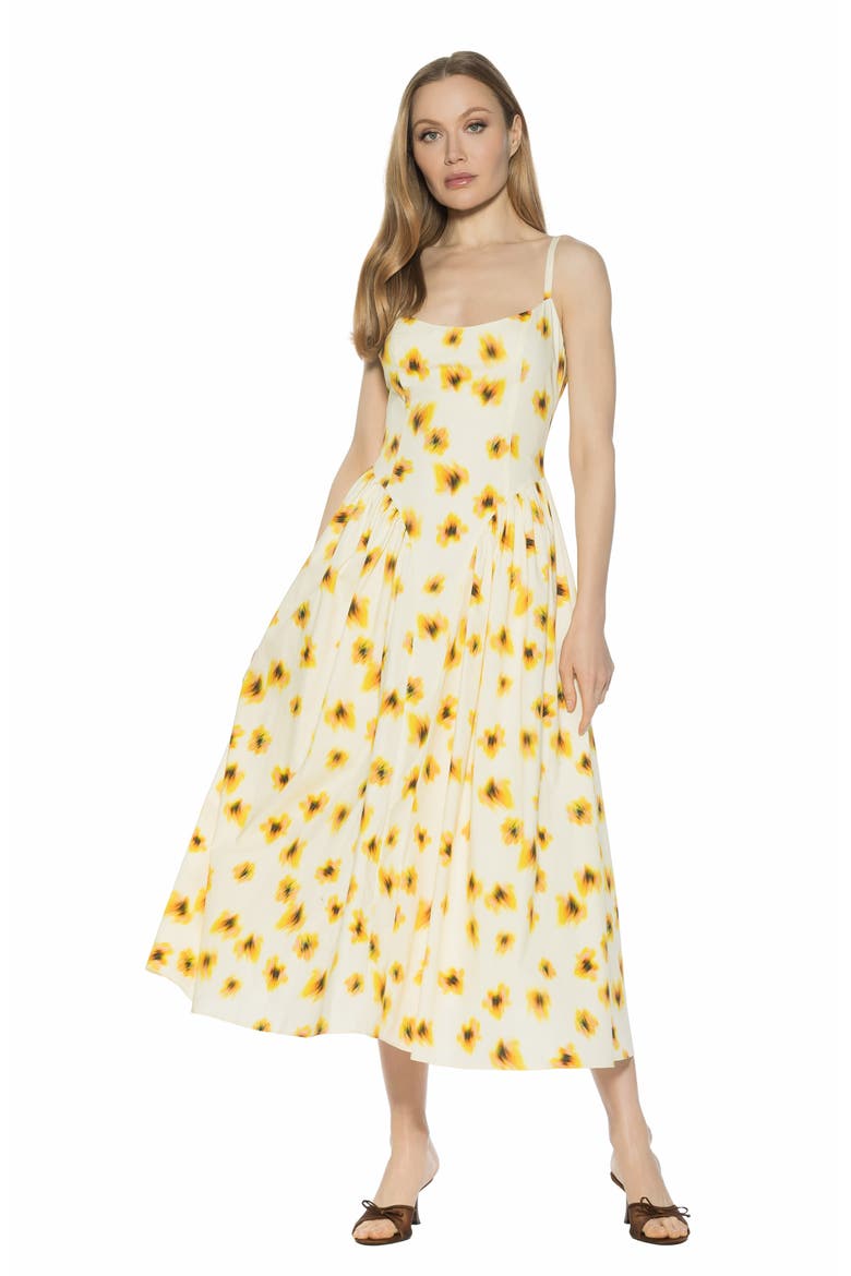 Thalassa Midi Dress, Alternate, color, YELLOW FLORAL