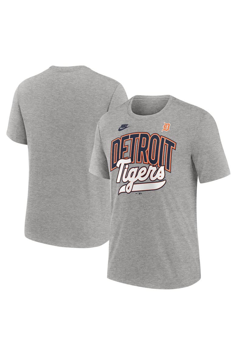 Men's Nike Heather Gray Detroit Tigers Cooperstown Collection Retro Tri-Blend T-Shirt, Alternate, color, Heather Gray