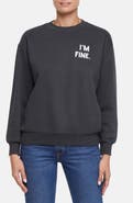 Wildfox I'm Fine Charlie Embroidered Sweatshirt