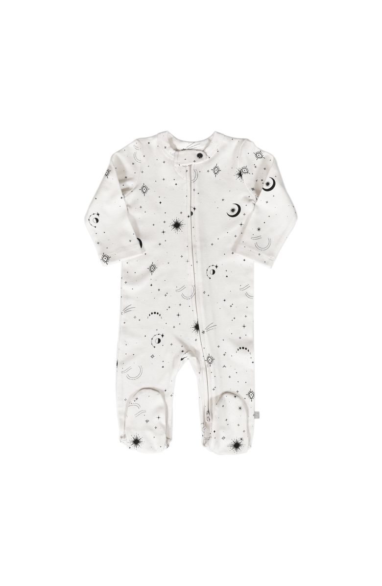 Finn + Emma Organic Zip- up Footie | Celestial, Alternate, color, Celestial
