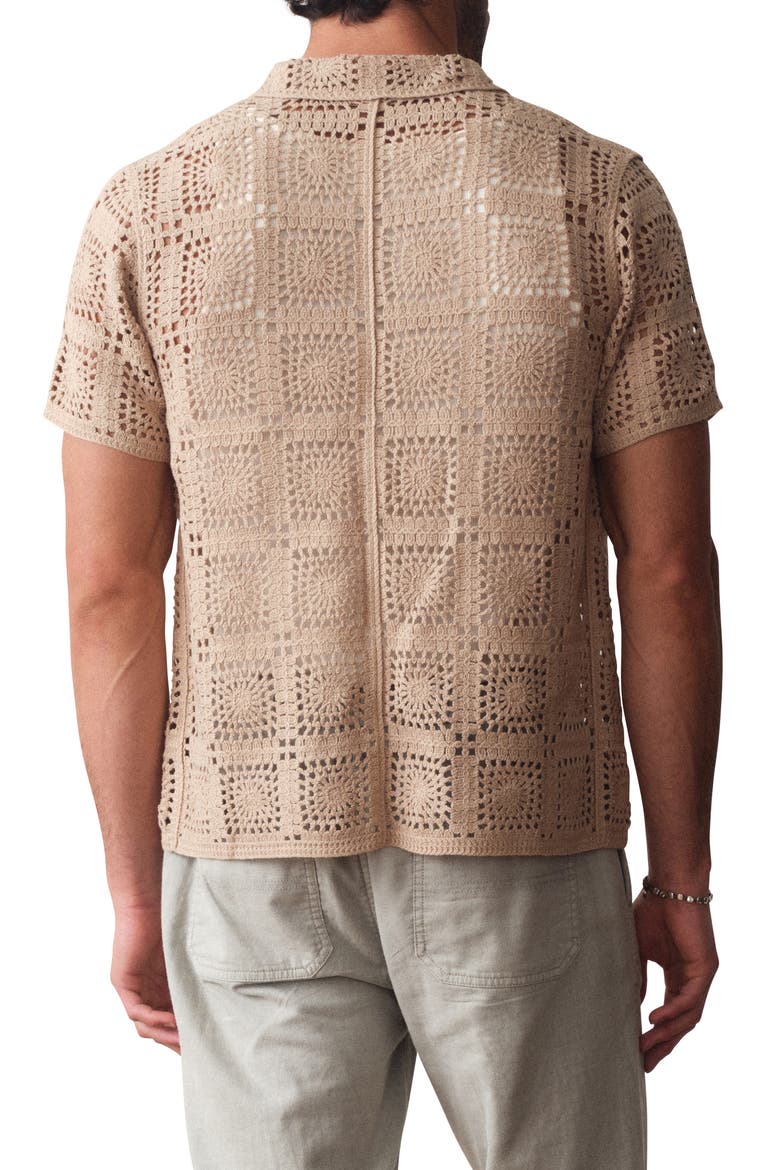 Callum Open Stitch Short Sleeve Button-Up Shirt, Alternate, color, VINTAGE KHAKI
