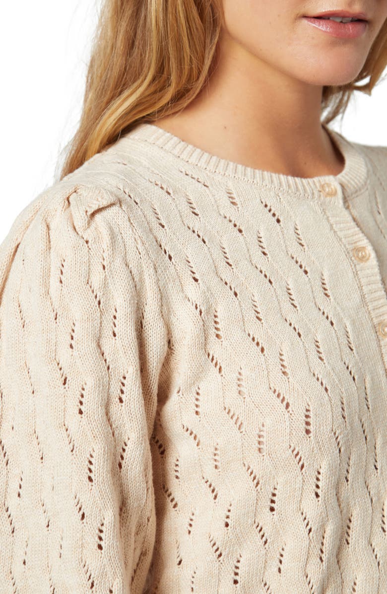 Joie Wilsale Pointelle Cotton & Linen Cardigan, Alternate, color,