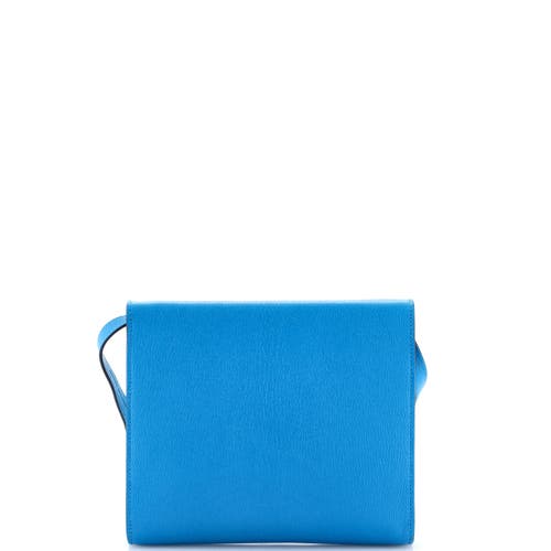 Pre-owned Hermes Hermes Clic Wallet On Strap Chevre Mysore 16 In Blue