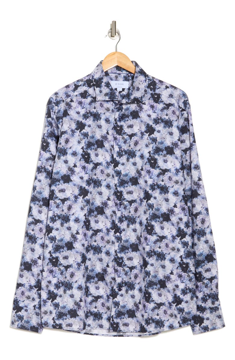 Eton Contemporary Cotton & Lyocell Floral Print Dress Shirt, Alternate, color,