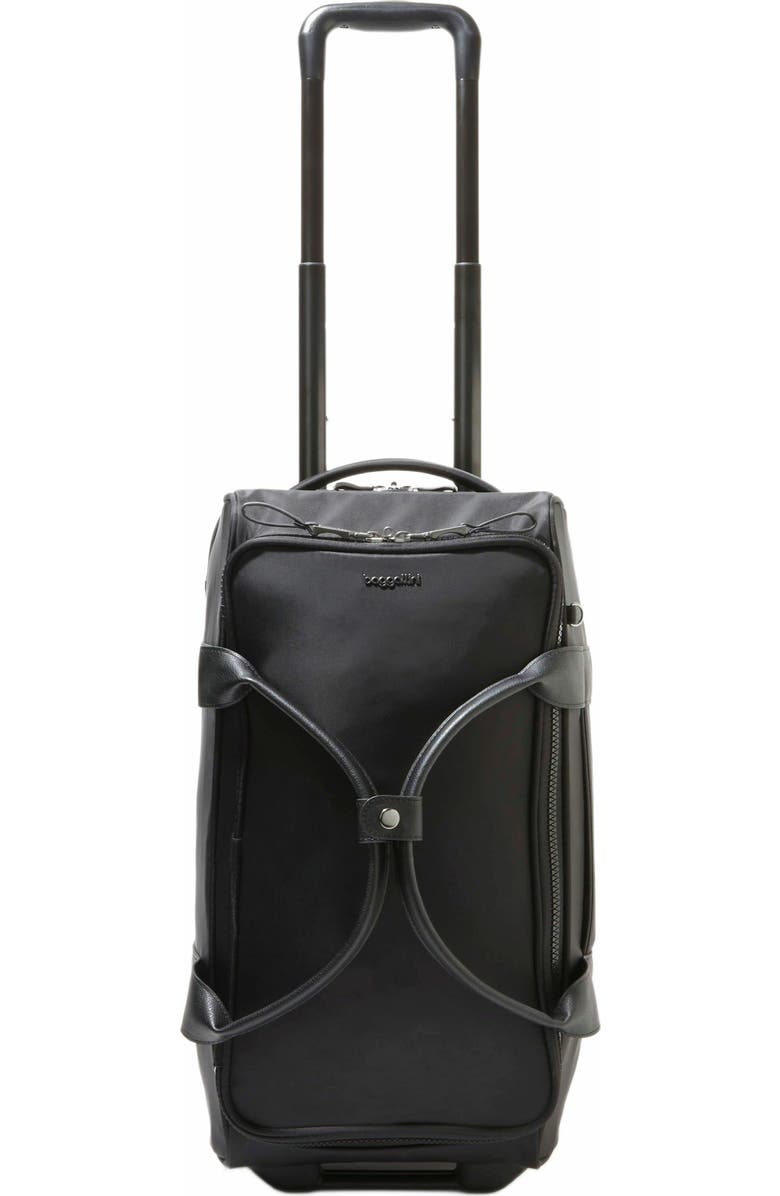 BAGGALLINI Gramercy Carry-On Travel Roller Duffel Bag, Alternate, color, Black