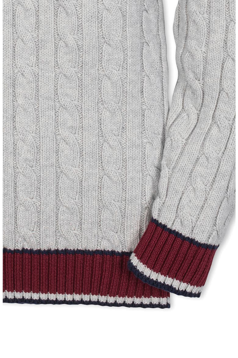 Kids' Organic Long Sleeve V-Neck Cricket Sweater, Alternate, color, Light Gray Heather