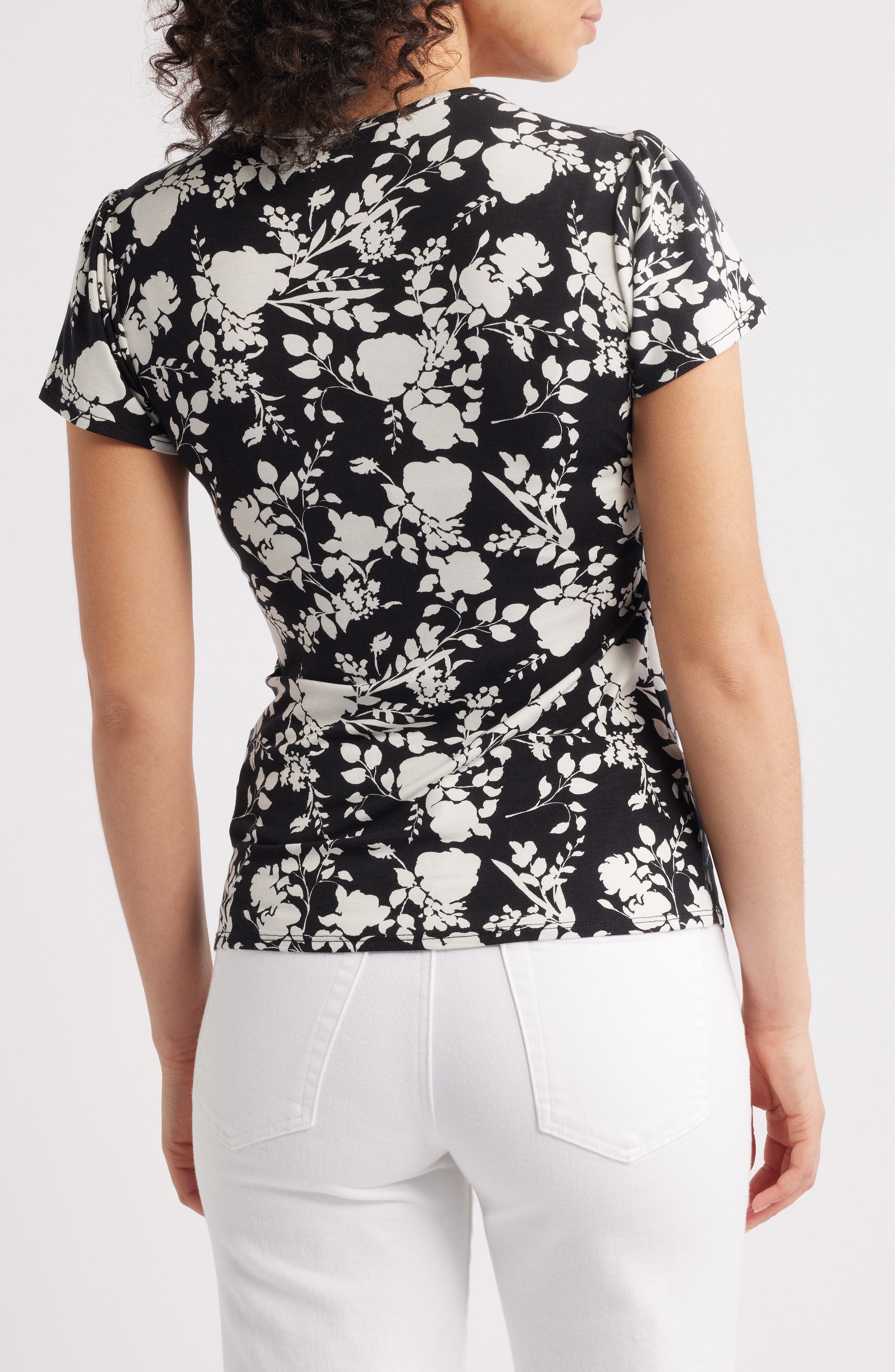 Floral Faux Wrap Top - image 2