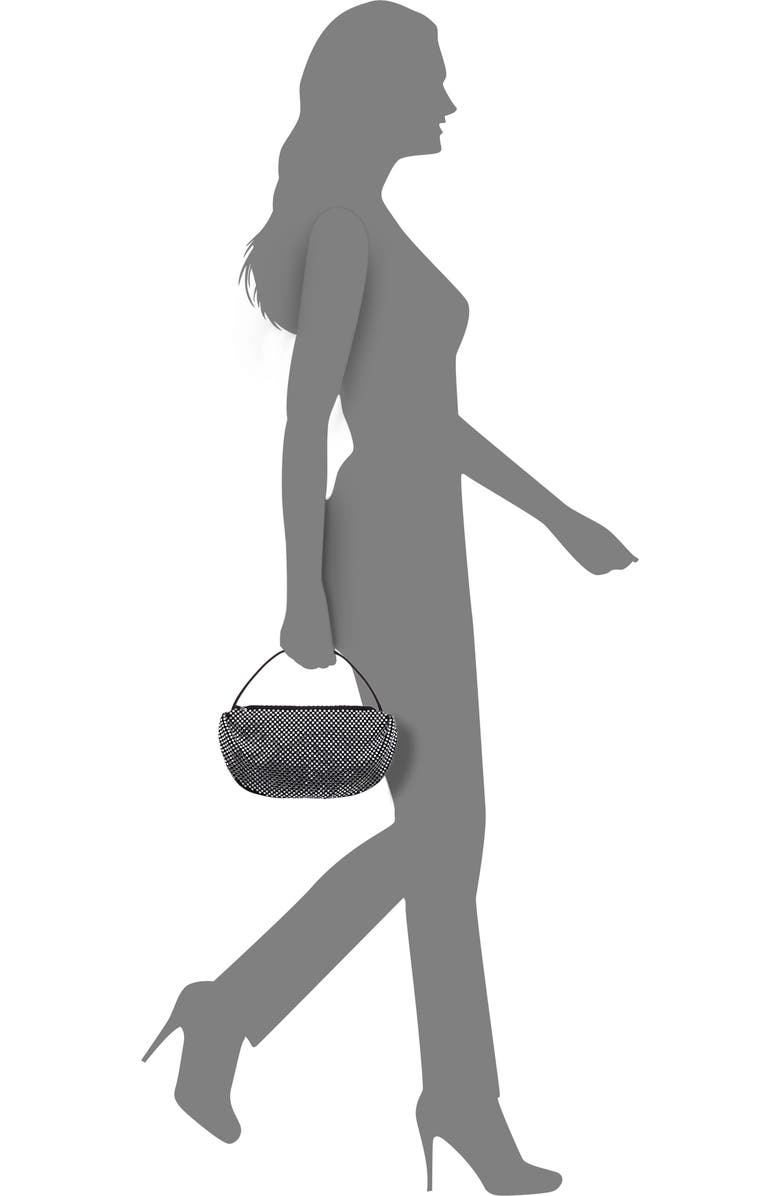 Nina Half Moon Rhinestone Mesh Shoulder Bag, Alternate, color,