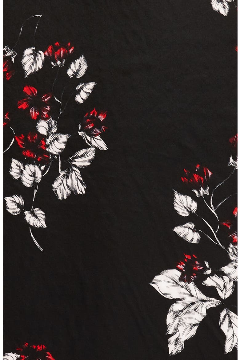 Floral Print Silk Twill Scarf, Alternate, color, BLACK MIRIAM PRINT