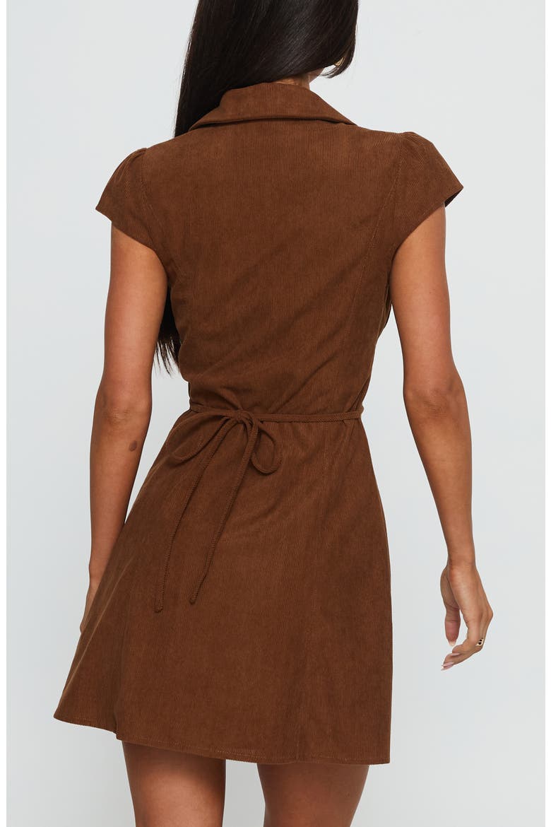 Magdalene Corduroy Button-Up Minidress, Alternate, color, CHOCOLATE