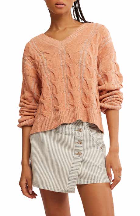 Free People Washed Cable Sweater