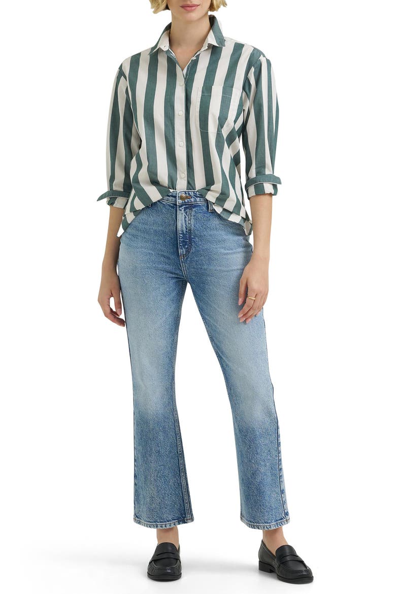 High Waist Kick Bootcut Jeans, Alternate, color, PARTLY IN BLUE