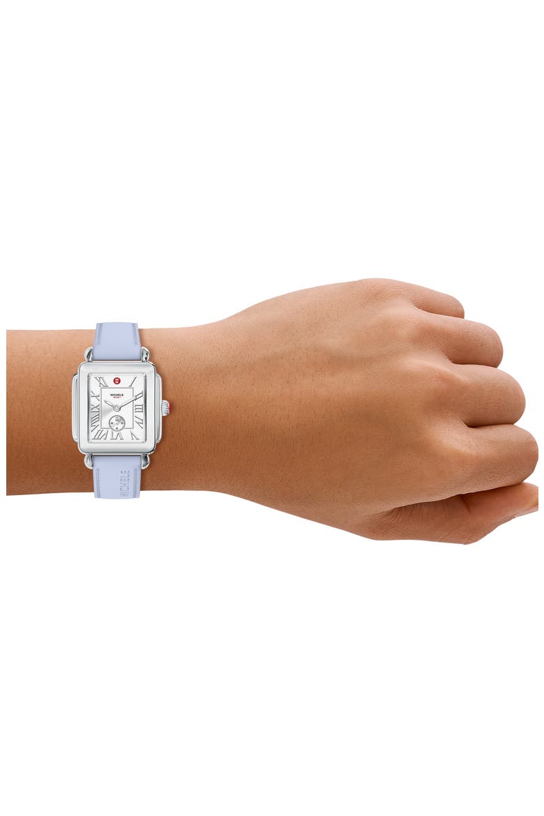 Deco Sport Mid Silicone Strap Watch, 29mm x 31mm, Alternate, color, BLUE / SILVER