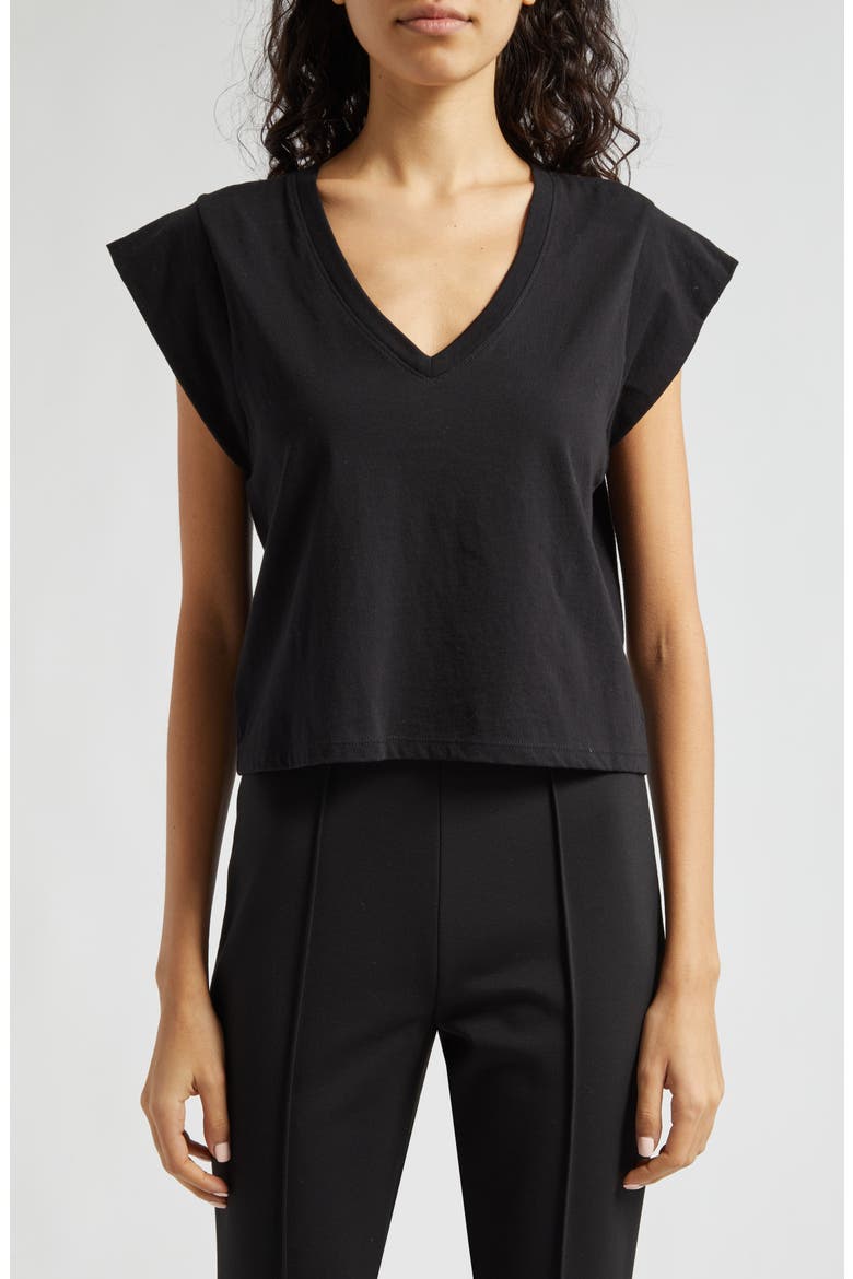 Classic Cotton Jersey V-Neck T-Shirt, Main, color, BLACK