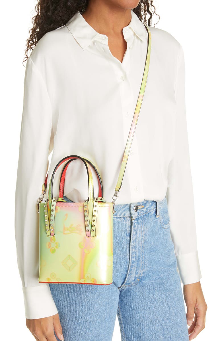 Christian Louboutin Mini Cabata Print Leather Tote, Alternate, color,