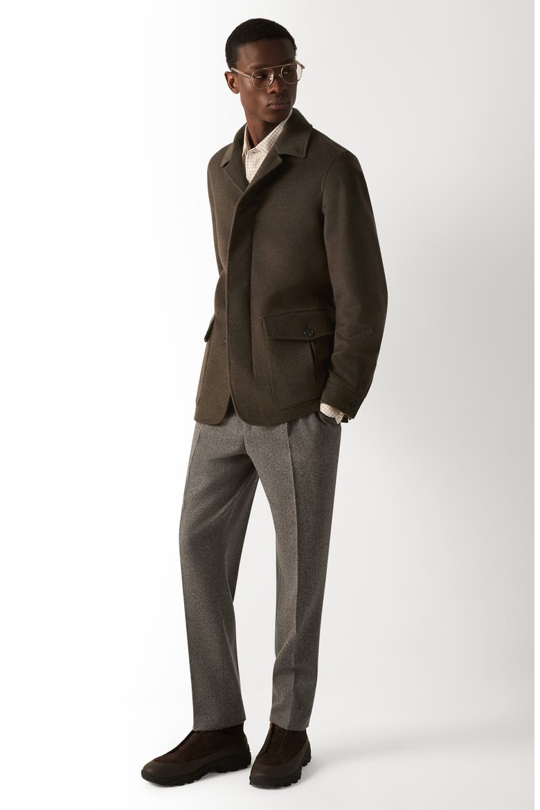 Water Repellent Cashmere Overjacket, Alternate, color, DARK OLIVE GREEN