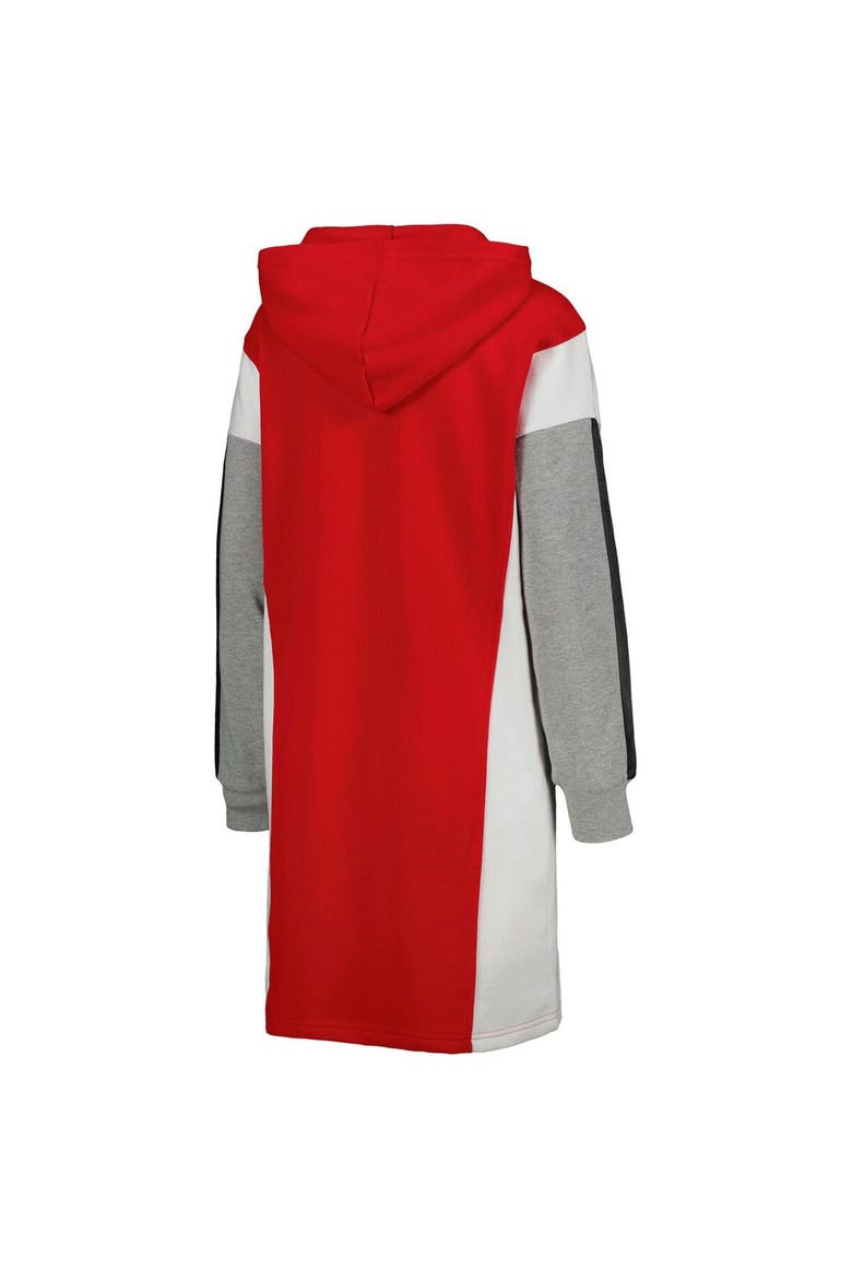 Women's G-III 4Her by Carl Banks Red/White Chicago Bulls Bootleg Long Sleeve Hoodie T-Shirt Dress, Alternate, color, Red