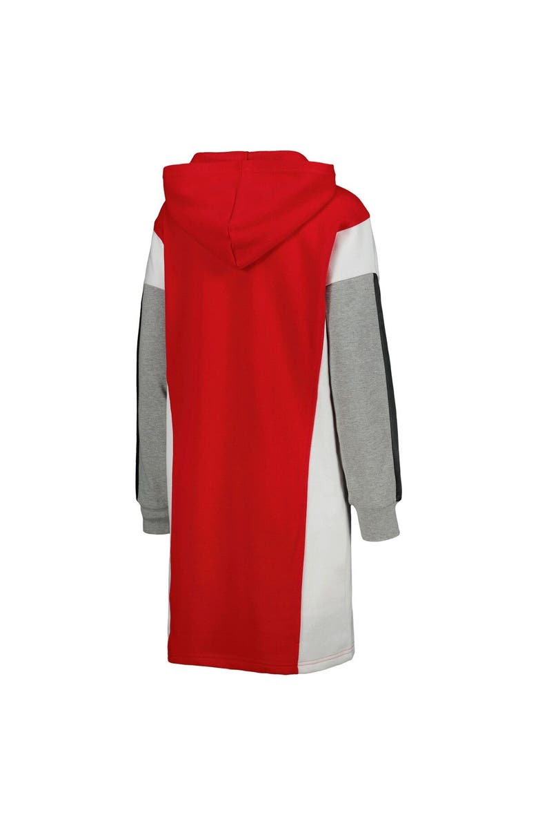 G-III 4HER BY CARL BANKS Women's G-III 4Her by Carl Banks Red/White Chicago Bulls Bootleg Long Sleeve Hoodie T-Shirt Dress, Alternate, color, Red