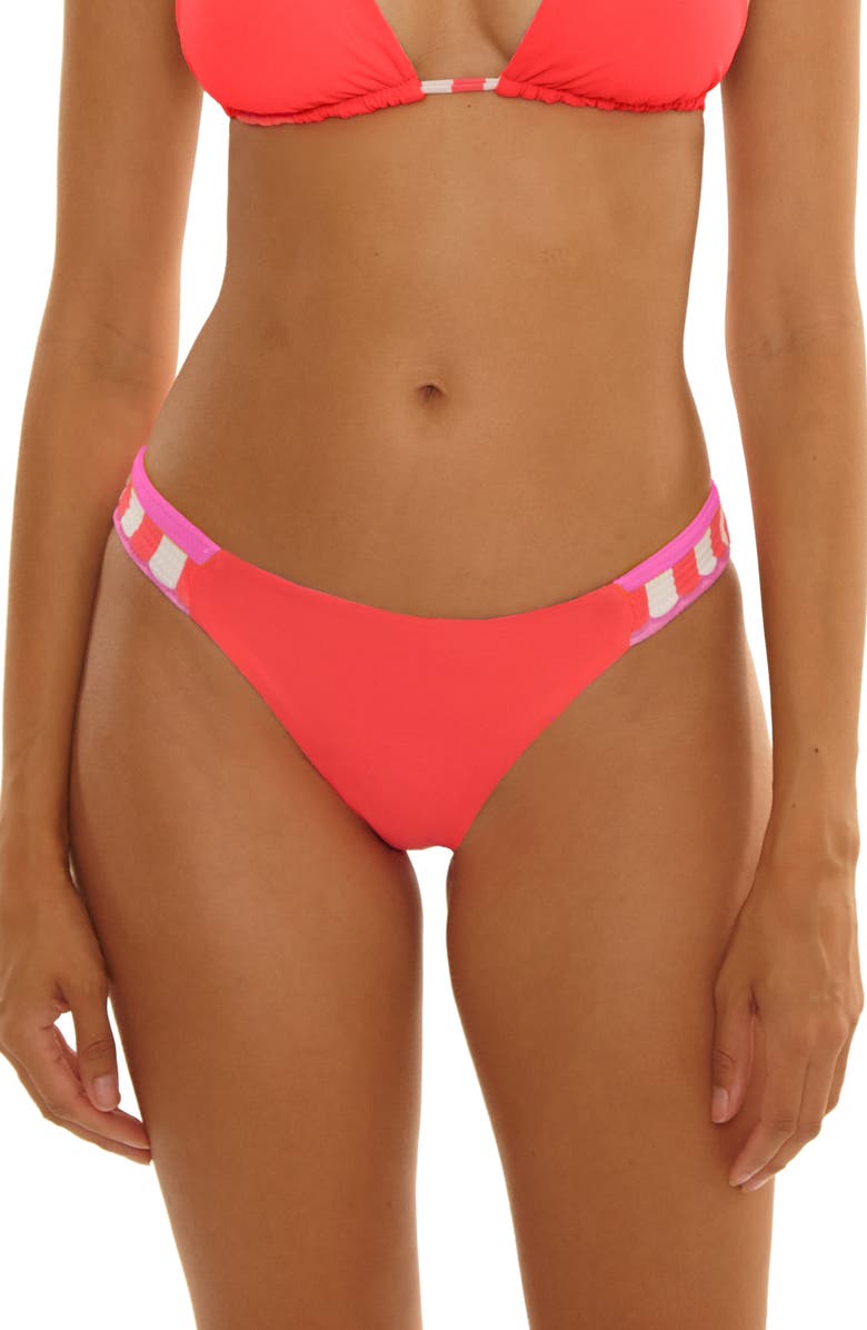 Becca Miami Beach Reversible Hipster Bikini Bottoms, Alternate, color, Coral Multi