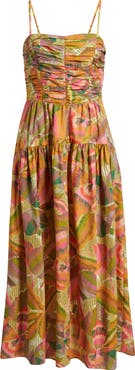 Vince Camuto Pleated Cotton Poplin Maxi Sundress
